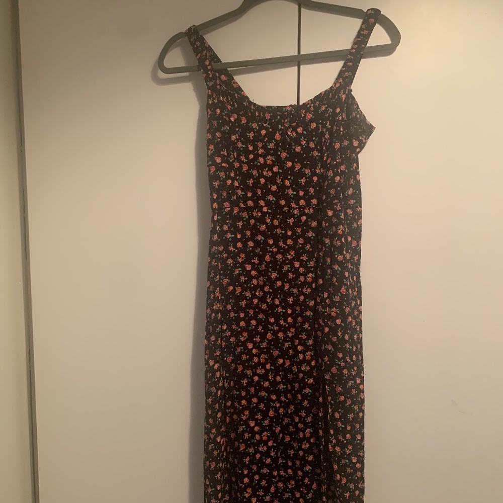 ZARA Floral Midi Dress With Slit (Medium)